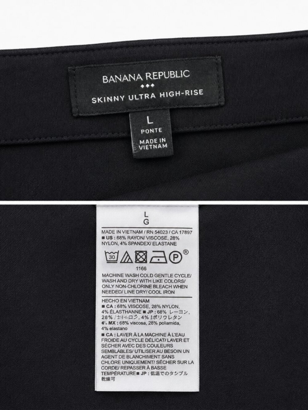 Banana Republic Skinny Ultra High Rise Ponte Pants Black Size Large NWT - Picture 4 of 4